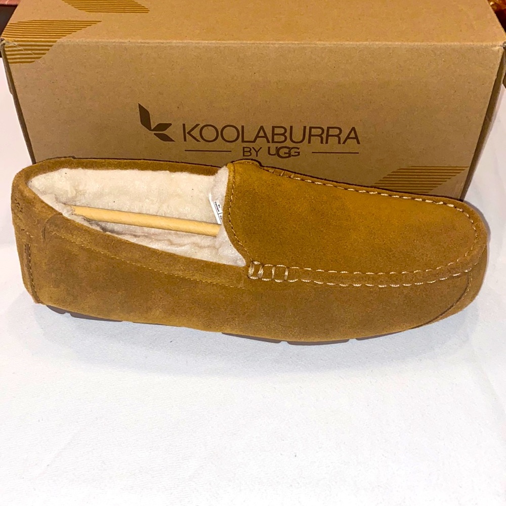 Koolaburra by UGG Men's Tipton Chestnut Brown Fur Slippers Size 10 NWT
